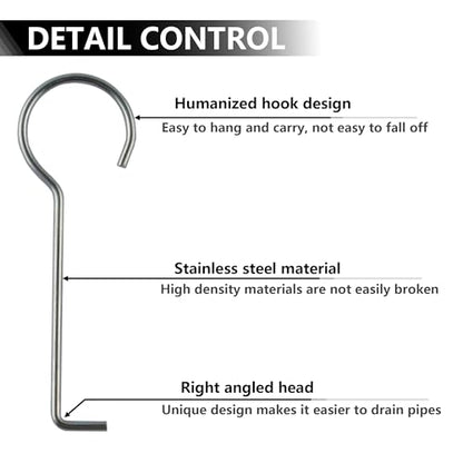 Drain Key Lifting Hooks Stainless Steel Drain Grate Lifting Key (10 Pack) | This drain key fits strip, square and concealed floor drains, delivering versatile use for bathroom maintenance