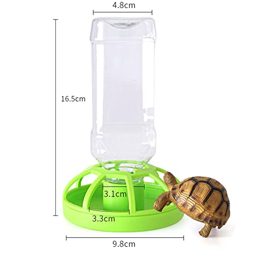 Reptile Water Bottle Turtle Food Dish and Water Bowl Automatic Feeders Waterer Tortoise Dispenser Bottle Feeding Dish for Lizard Chameleon