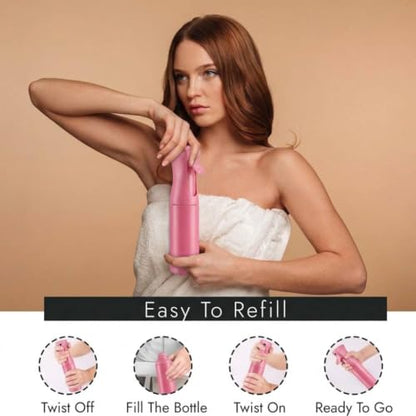 VIGOR PATH Continuous Spray Bottle for Hair – Fine Mist Mister for Hairstyling, Cleaning, Plants, Pets, Barbers, Salons, and Essential Oil Applications (300ml/10 oz) Pink - color: Pink - 10oz