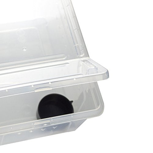 OMEM Portable Reptile Terrarium Habitat for Mini Pet Houses Breathable Holes Stackable Container (2PCS-M) - size: 2PCS-Clear-M