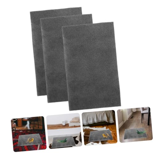 Happyyami 3pcs Reptile Carpet Substrate Mats Water-Absorbent Polyester Liners for Turtles Snakes Lizards and Tortoises Washable Reusable Easy to Clean Grey