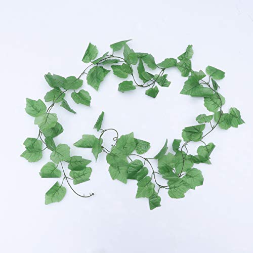 Reptile Plastic Plants Terrarium Decor Hanging Silk Leaves,Artificial Lifelike Vines Decorations for Bearded Dragons,Lizards,Geckos,Snake Breeding Box and Fish Tank (2 Strands)