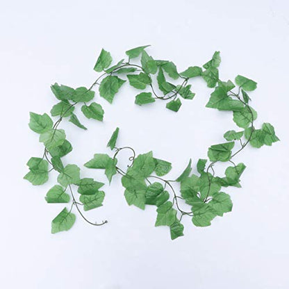 Reptile Plastic Plants Terrarium Decor Hanging Silk Leaves,Artificial Lifelike Vines Decorations for Bearded Dragons,Lizards,Geckos,Snake Breeding Box and Fish Tank (2 Strands)