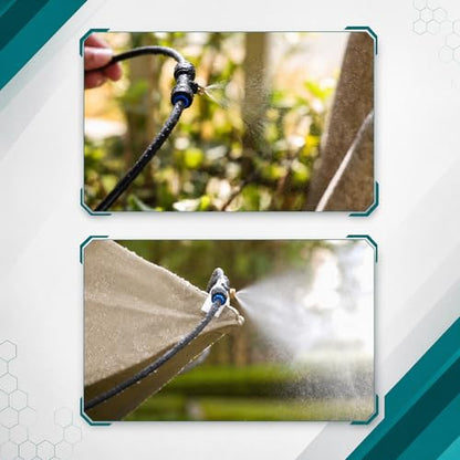 UNCO- Misting System, 39 FT, 11 Brass Mist Nozzles, 3/4" Brass Adapter, Misters for Outside Patio, Misting System for Patio, Garden, Greenhouse, Trampoline, Porch