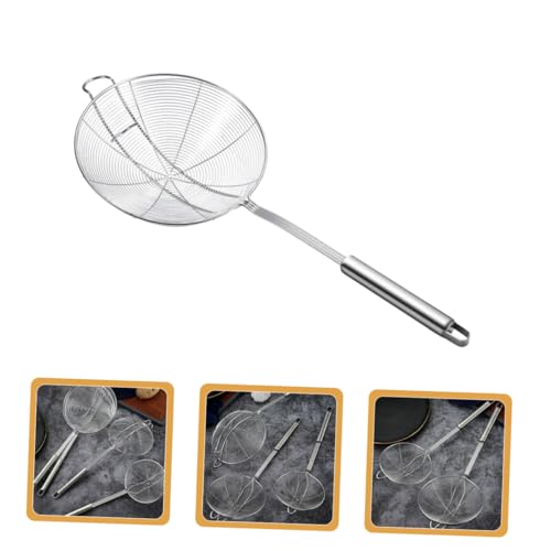 PRETYZOOM Stainless Steel Colander Ladle with Hook Versatile Skimmer Spoon for Cooking and Frying Lightweight Design Easy to Clean Kitchen Tool for Food Filtration