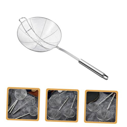 PRETYZOOM Stainless Steel Colander Ladle with Hook Versatile Skimmer Spoon for Cooking and Frying Lightweight Design Easy to Clean Kitchen Tool for Food Filtration