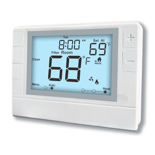 Super Programmable Thermostat for Home，2 Heat/1 Cool Heat Pump Or 1 Heat/1 Cool Conventional Systems, White Backlight - color: White