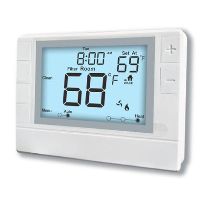 Super Programmable Thermostat for Home，2 Heat/1 Cool Heat Pump Or 1 Heat/1 Cool Conventional Systems, White Backlight - color: White