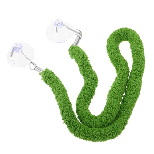 BESPORTBLE Reptile Climbing Rope with Suction Cup Hook for Leopard Gecko and Snake Realistic Green Plush Vine Bendable and Versatile Habitat Decoration for Reptile Tank Habitat