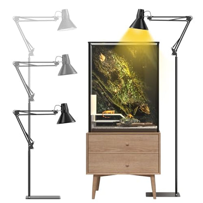 GlowUp 15.7-71 inch Reptile Heat Lamp Stand with E26 Base Reptile Light, Adjustable Heat Lamp Stand for Terrarium, Snake, Gecko, Lizard, Chicks, Fish Tank - size: With E26 Lamp Base