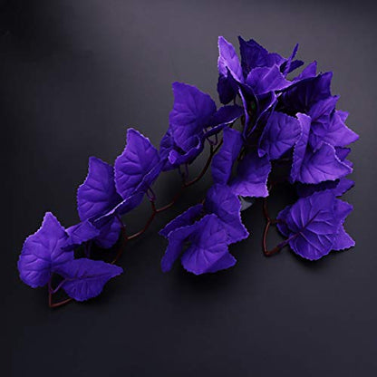 balacoo Reptile Plants Hanging Terrarium Plant with Suction Cup for Bearded Dragons Lizards Geckos Snake Pets and Hermit Crab Fish Tank Habitat Decorations (Purple)