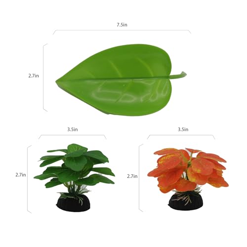 Crested Gecko Tank Accessories，3PCS,Reptile Branches，crestedgecko Hide，Gecko Wall Climbing Toy，Frog Habitat Platform，Tree Frog ，Reptile Leaf，Snake Accessories for Tank