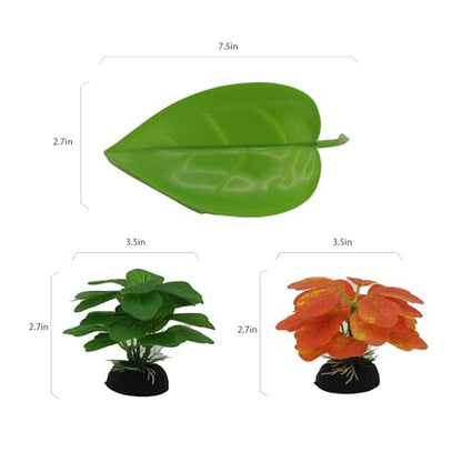 Crested Gecko Tank Accessories，3PCS,Reptile Branches，crestedgecko Hide，Gecko Wall Climbing Toy，Frog Habitat Platform，Tree Frog ，Reptile Leaf，Snake Accessories for Tank