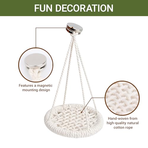 Jumping Spider Enclosure Decor with Strong Magnetic Attachments | Crafted from soft woven cotton for acrylic terrariums. This 10.6-inch rope bridge provides safe arboreal climbing play.