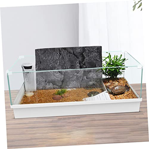 Mikikit 3D Reptile Tank Background Board Pu Material Turtle Habitat Decoration 17.7X11.8 Inch Aquarium Terrarium Wall Display - color: PU631