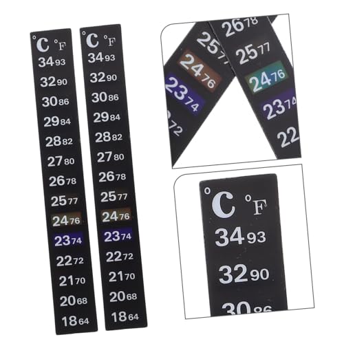 Ciieeo 2Pcs Color Changing Aquarium Thermometer Sticker Adhesive Fish Tank Temperature Gauge Strip Accurate Temperature Reading for Aquariums and Reptiles Easy to Use for Home