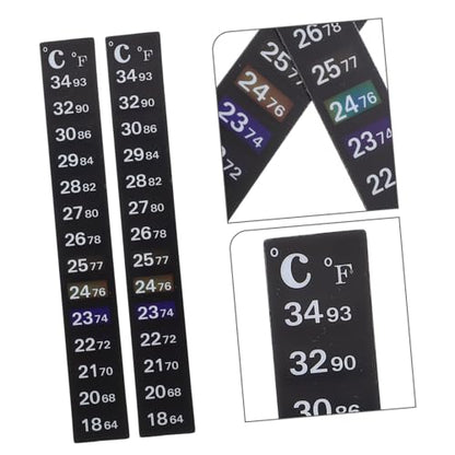 Ciieeo 2Pcs Color Changing Aquarium Thermometer Sticker Adhesive Fish Tank Temperature Gauge Strip Accurate Temperature Reading for Aquariums and Reptiles Easy to Use for Home