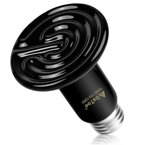 DaToo Ceramic Reptile Heat Lamp 150W Ceramic Heat Emitter E26 No Light Night Heat Bulb for Reptile Terrarium Tank Lizards Snakes Hedgehogs Turtles Cats Dogs Chicken - size: 1 Pack