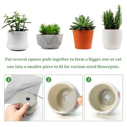 18pcs Flower Pot Hole Mesh Pad, 11.8x7.8 Inch Planter Mesh Drainage Screen, DIY Drainage Netting Pot Bottom Grid Mat Keep Soil from Flowing Away