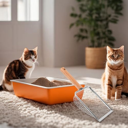 ABOOFAN Cat Litter Scoop Handle Pet Litter Cleaner for Cats Reptiles Capacity Design for Easy Waste Removal Cage