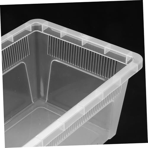 balacoo Reptile Feeding Box Transparent Breeding Container Lightweight and Enclosure for Display and Transport of Reptiles No Lid for Optimal Airflow