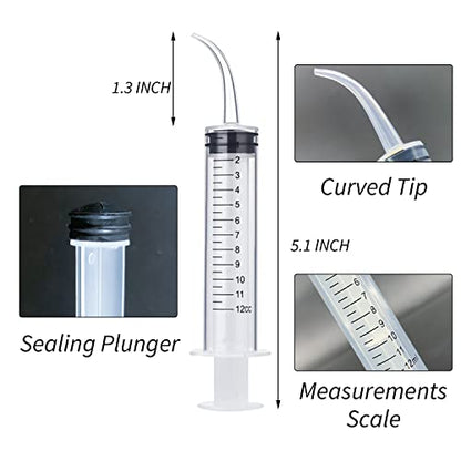 Wisdom Teeth Syringe, 10 Pack Irrigation Dental Syringes with Measure Scale & Curved Tip for Dental Care Liquid Oral Tonsil Stone - size: 10 Pack