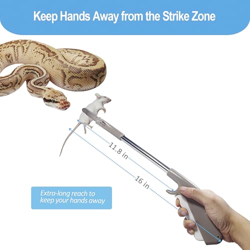 Snake Feeding Tongs, 16 Inch Reptile Feeding Tongs, Ball Python Accessories, Extra Long Large Tweezers for Boa, Kingsnake, Hognose Snake, Corn Snake, Terrarium Supplies for Snake