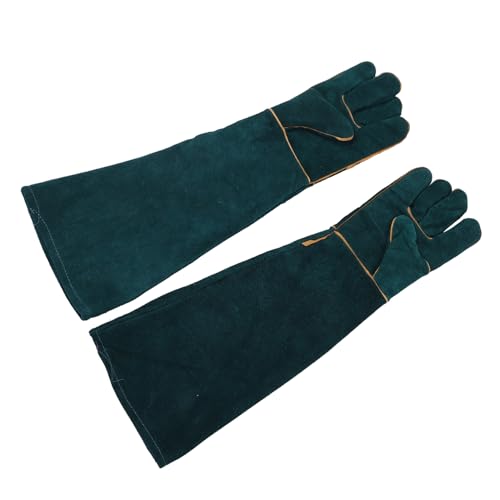 HANABASS 62cm Leather Bite Gloves for Reptile Handling PET Protection Hand Cover Bite-Proof Gloves for Hamsters Snakes and Lizards
