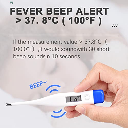 Berrcom Digital Thermometer for Adults, Kids, and Babies, Oral Rectal Underarm Medical Thermometer with Fever Alarm and C/F Switchable - size: DT-007