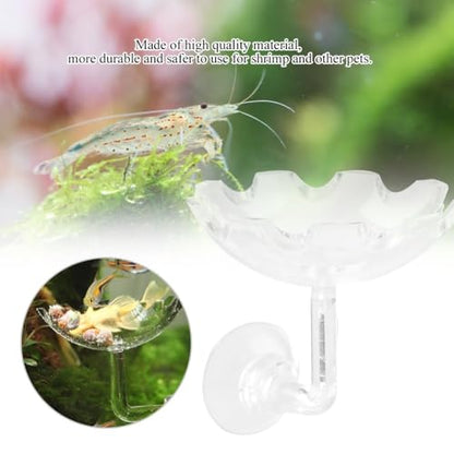 2.3in Acrylic Shrimp Feeding Dish Suction Cup Aquarium Bowl Smudge Resist Easy Clean for Hermit Crab Reptile Food