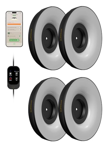 GLOWRIUM Grow Lights for Indoor Plants, 32W Smart Full Spectrum LED Grow Light, Auto Timer and Stepless Dimming,Plant Assistant with Watering Reminder,Modular Design (Black, 4PCS) - color: Black, size: 4PCS