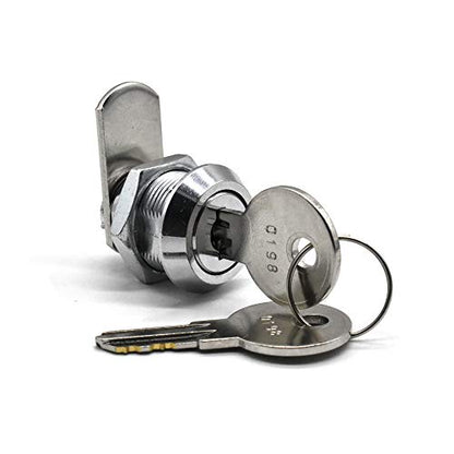 2Pack Cabinet Cam Lock 5/8 Inch Tubular Cam Locks Keyed Alike with Chrome Finish for Vending Machine Truck Pickup Tool Box Mailbox ATM Replacement Lock