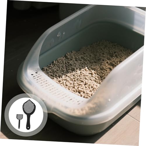 Toddmomy 2pcs Cat Litter Scoop Set Durable Plastic Poop Shovel with Ergonomic Handle for Easy Use for Litter Box and Reptile Terrarium Waste Cleanup