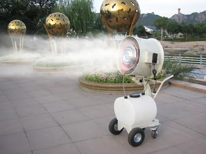 High Power Misting Fan – All Metal 20 inch 350W with 1200 Sq Ft Cooling & 16 Gal Tank (White 550W/20 inches)