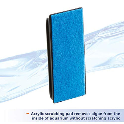 Aqueon Aquarium Algae Scraper, Fish Tank Magnetic Glass Cleaner for Glass/Acrylic, Large - size: Large