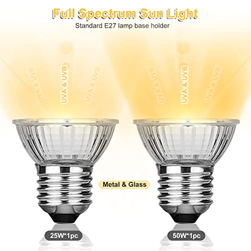 Dallfoll Reptile Heat Lamps, Turtle Lamp UVA/UVB Turtle Aquarium Tank Heating Lamps with Clamp, 360°Rotatable Basking Lamp for Reptiles Lizard Turtle