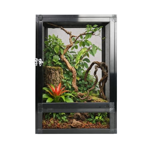 13 Gallon Reptile Enclosure 19"x13"x13" Mesh Chameleon Cage,Superior Ventilation Vertical Screen Tank for Chameleon,Crested Geckos,Leopard Geckos,Bearded Dragon,Lizards,Spider,Butterfly - size: 19x13x13inch
