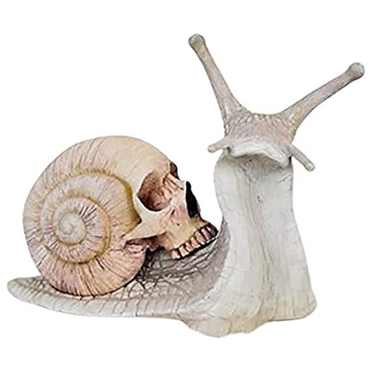 Halloween Skull Snail Resin Sculpture Gothic Home Decor Outdoor Garden Yard Decoration (1)