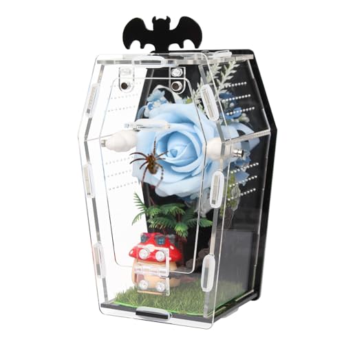 Acrylic Spider Enclosure Coffin House with Magnetic Lock | Coffin-Shaped House, Magnetic Lock & Feeding Port, No Tools Assembly, Jumping Spider Habitat, Easy Clean