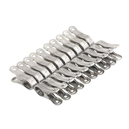 20PCS Garden Clips, 2 inch Stainless Steel RustProof Greenhouse Clamps with Strong Grip, Windproof Durable Gardening Clip Supplies for Netting Tarp Shade Cloth Plant Cover Garden Hoops, Silver