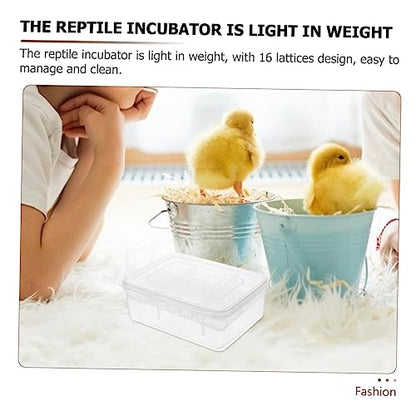 Plastic Reptile Egg Incubator Hatching Case for Tortoise and Lizard Eggs Easy to Clean and Manage Transparent Design for Observing Reptile Births Reusable Incubator Tray