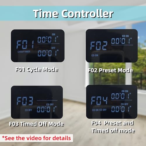 Digital Temperature Controller, Plug in Thermostat Outlet, 1800W 15A 6 Modes Temperature Heating Cooling Controller Socket for Indoor, Reptiles, Greenhouse