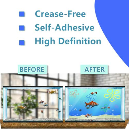 Aquarium Background Stickers - Desert Sand Landscape - Fish Tank Reptile Terrarium Decor Poster (60 x 30 cm / (23.6 x 11.8 inches)) - size: 60 x 30 cm / (23.6 x 11.8 inches)
