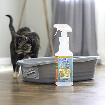 Absolutely Clean Litter Box Cleaner and Deodorizer, Eliminate Odors Quickly, Neutralizes Urine and Feces Odors in The Air and The Box, Make Litter Last Longer - style: 32 Fl Oz (Pack of 1)