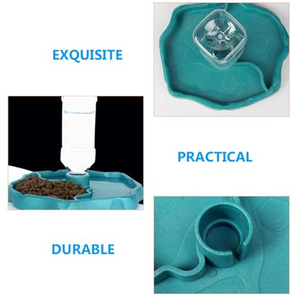 ARTIBETTER Reptile Water Feeder and Feed Bowl Automatic Waterer with Reservoir Lake Blue Suitable for Turtles Lizards and Geckos in Terrarium