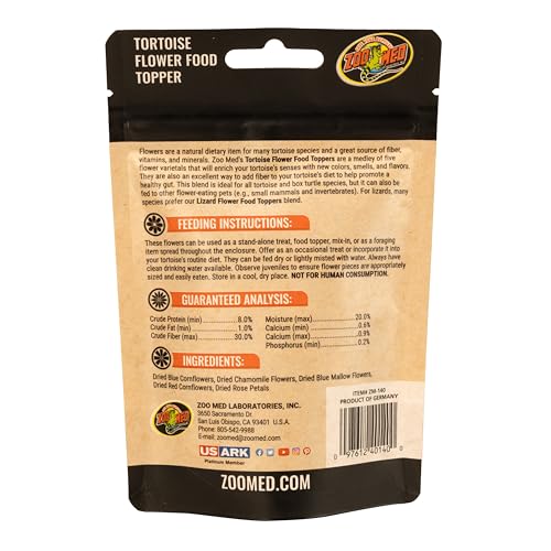 Zoo Med Flower Food Topper for Tortoise and Box Turtle 0.21 ounce - 3 Pack