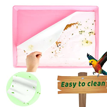 ZIQON 100 Pcs Bird Cage Liner Papers Big Size Cage Paper Liners Disposable Cage Paper Liners Precut Absorbent Cushion Pad Mat Accessories for Pet Bird Parrot - size: 10.5*23 inch