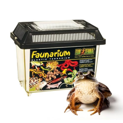 Exo Terra Faunarium Small PT2255 – Plastic Reptile Terrarium and Transport Container for Lizards, Spiders & Amphibians - size: Small