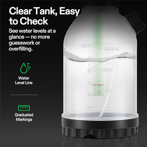 VIVOSUN 70oz Pump Sprayer, Portable Water Spray Bottle for Spraying Plants, Flowers, Weeds and Cleaning, Hand Pump with Side Filling Port, Measuring Cup, Adjustable Nozzles - size: 70oz