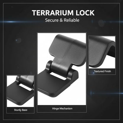 6 Pcs Black Plastic Aquarium Clips, Terrarium Lock, Reptile Cage Lock, Old Version Escape Reptile Clips, Pet Terrarium Lid Latch, Fits 0.7 in / 1.7 Cm Lid